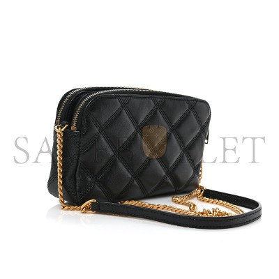 YSL MINI BECKY DOUBLE ZIP BAG IN GRAINED QUILTED LAMBSKIN 608941 (19*11*5cm)